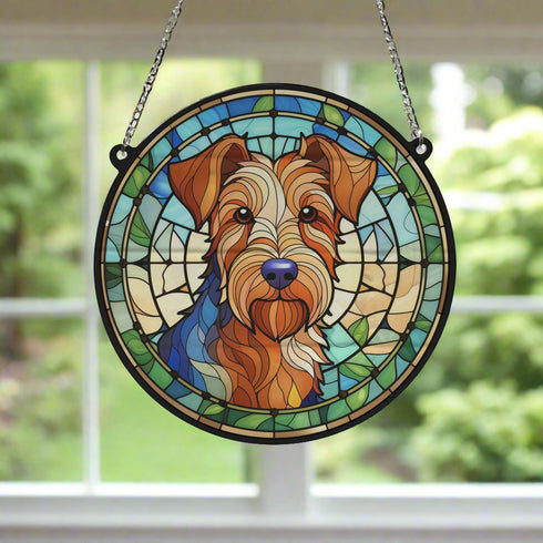 Welsh Terrier Stained Glass Effect Suncatcher